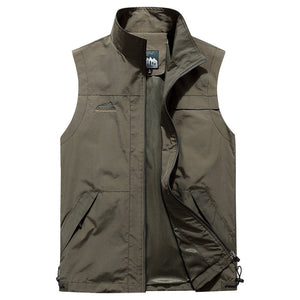 Men'S Outdoor Leisure Waistcoat Stand-Up Collar Fishing Vest