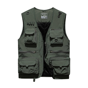 Men'S Spring And Autumn Plus Velvet Outdoor Youth Multi-Pocket Vest