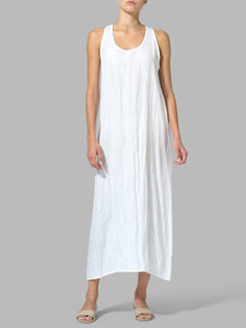 Casual Loose Cotton And Linen Women'S Dress