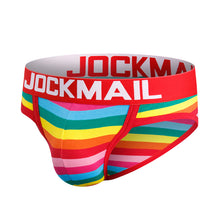 Load image into Gallery viewer, Rainbow stripes breathable low-waisted male triangle briefs