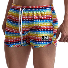 Load image into Gallery viewer, Rainbow print beach three-quarter pants sports shorts