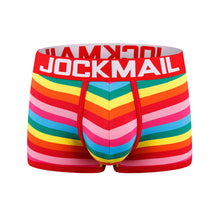 Load image into Gallery viewer, Rainbow cotton striped flat corner boxer briefs