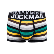 Load image into Gallery viewer, Rainbow cotton striped flat corner boxer briefs