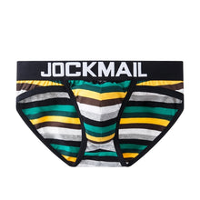 Load image into Gallery viewer, Rainbow stripes breathable low-waisted male triangle briefs