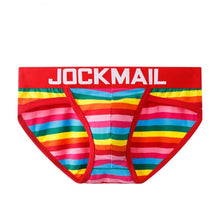 Load image into Gallery viewer, Rainbow stripes breathable low-waisted male triangle briefs