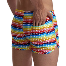 Load image into Gallery viewer, Rainbow print beach three-quarter pants sports shorts