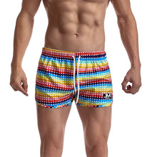 Load image into Gallery viewer, Rainbow print beach three-quarter sports shorts