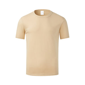 Men'S Cotton Round Neck Solid Color Short Sleeve T-Shirt