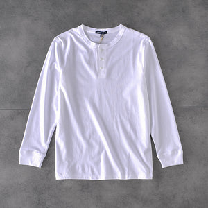 Pure Color Simple And Versatile Men'S Long-Sleeved T-Shirt