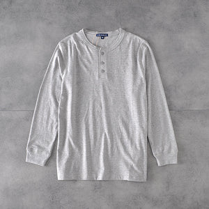 Pure Color Simple And Versatile Men'S Long-Sleeved T-Shirt