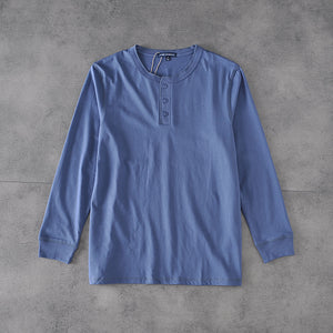 Pure Color Simple And Versatile Men'S Long-Sleeved T-Shirt