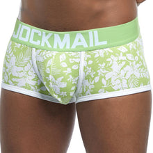 Load image into Gallery viewer, U convex leaves printed cotton boxer briefs