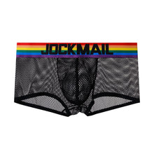 Load image into Gallery viewer, Sexy rainbow mesh breathable see-through four corner boxer briefs
