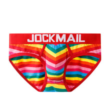 Load image into Gallery viewer, Striped Rainbow Cotton Breathable Triangle Briefs