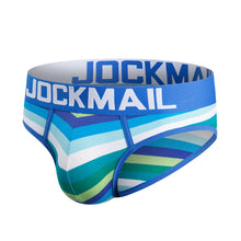 Load image into Gallery viewer, Striped Rainbow Cotton Breathable Triangle Briefs