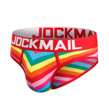 Load image into Gallery viewer, Striped Rainbow Cotton Breathable Triangle Briefs