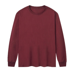 Cotton Men'S Long-Sleeved Round Neck T-Shirt