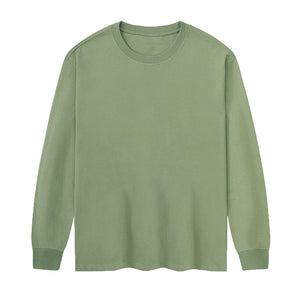 Cotton Men'S Long-Sleeved Round Neck T-Shirt