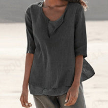 Load image into Gallery viewer, All-Match Literary Ladies Cotton And Linen T-Shirt