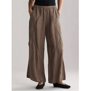 Cotton And Linen Casual Loose Women'S Wide-Leg Pants