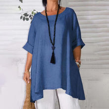 Load image into Gallery viewer, Loose Solid Color Cotton And Linen Women'S Top