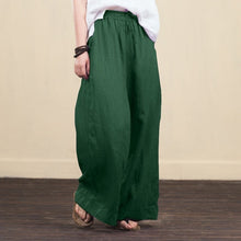 Load image into Gallery viewer, Solid Color Women&#39;S Cotton And Linen Wide-Leg Pants