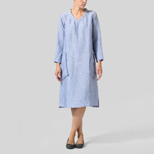 Load image into Gallery viewer, Loose V-Neck Women&#39;S Cotton And Linen Dress