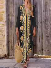 Load image into Gallery viewer, Women Bohemian V-Neck Floral Beach Maxi Dress