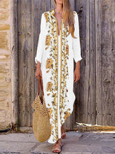 Load image into Gallery viewer, Women Bohemian V-Neck Floral Beach Maxi Dress