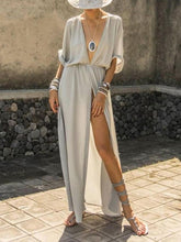 Load image into Gallery viewer, Women Sexy V-Neck Split-Side Holiday Plain Maxi Dress