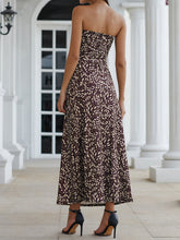 Load image into Gallery viewer, Women Vacation Strapless Irregular Printed Maxi Dress