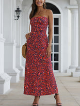 Load image into Gallery viewer, Women Vacation Strapless Irregular Printed Maxi Dress