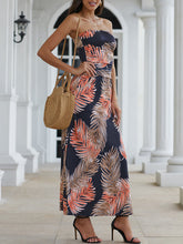 Load image into Gallery viewer, Women Vacation Strapless Irregular Printed Maxi Dress