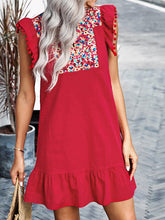 Load image into Gallery viewer, Women Bohemian V-Neck Print Ruffle Mini Dress