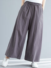 Load image into Gallery viewer, Hérmorcy Women Loose Retro Elastic Waist Wide-leg Casual Pant